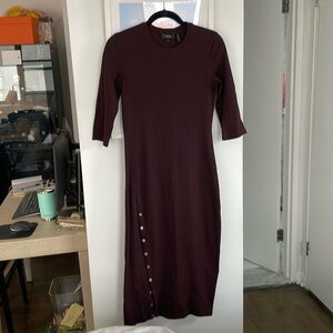 Theory Sweater Dress Burgundy